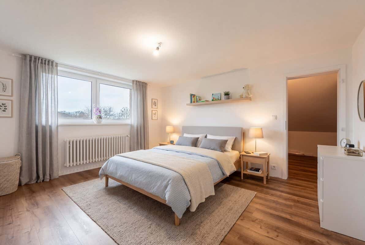 Ložnice AI vizualizace - virtual staging